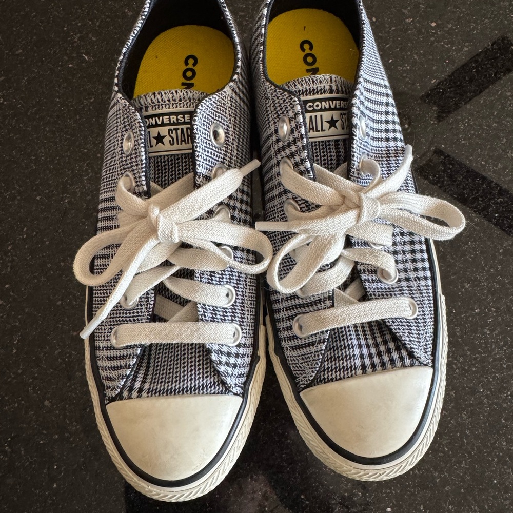 Converse Black and White Houndstooth Sneakers